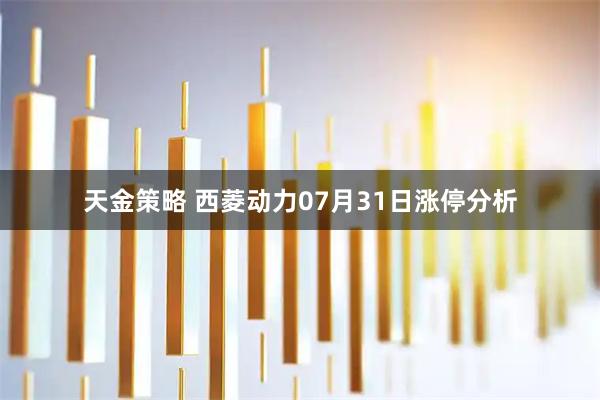 天金策略 西菱动力07月31日涨停分析